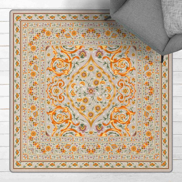 Teppich Orient Prächtiger Ornamentteppich beige