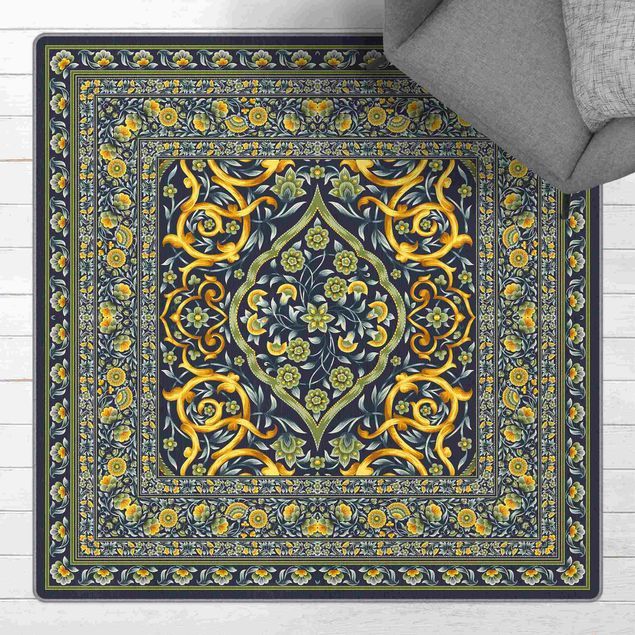 Teppich Orientalisch Prächtiger Ornamentteppich grün