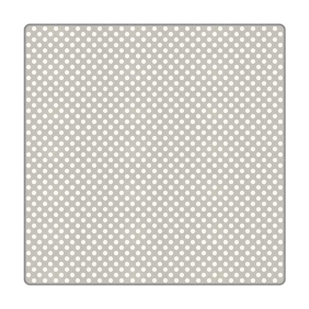 Teppich - Punkte in Weiß auf Grau