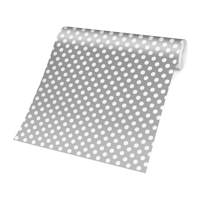 selbstklebende Tapete Punkte in Weiß auf Grau