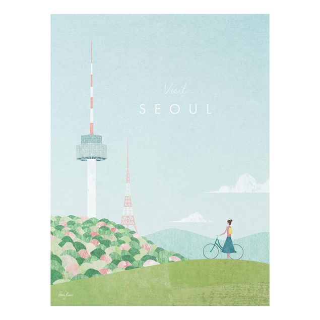 Glasbilder Reiseposter - Seoul