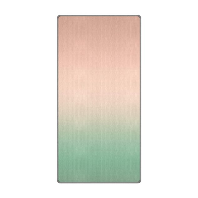 Teppich - Rosa-Grün Farbverlauf
