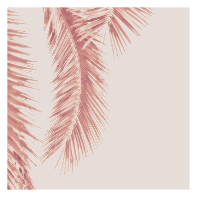 Fototapete selbstklebend Rosegoldene Palmenblätter