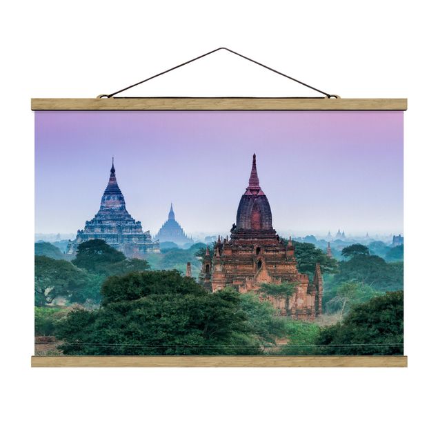 Stoffbild mit Posterleisten - Sakralgebäude in Bagan - Querformat 3:2