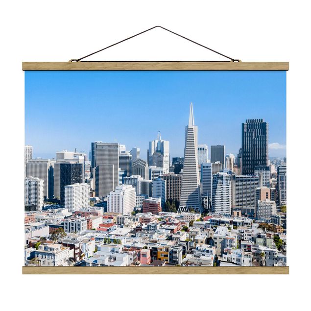 Stoffbild mit Posterleisten - San Francisco Skyline - Querformat 4:3