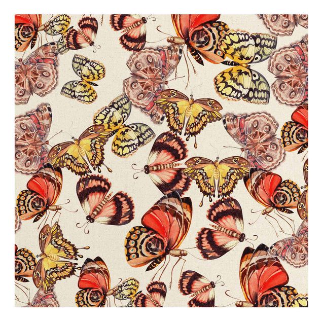 schöne Leinwandbilder Schwarm von Schmetterlingen Pfauenauge