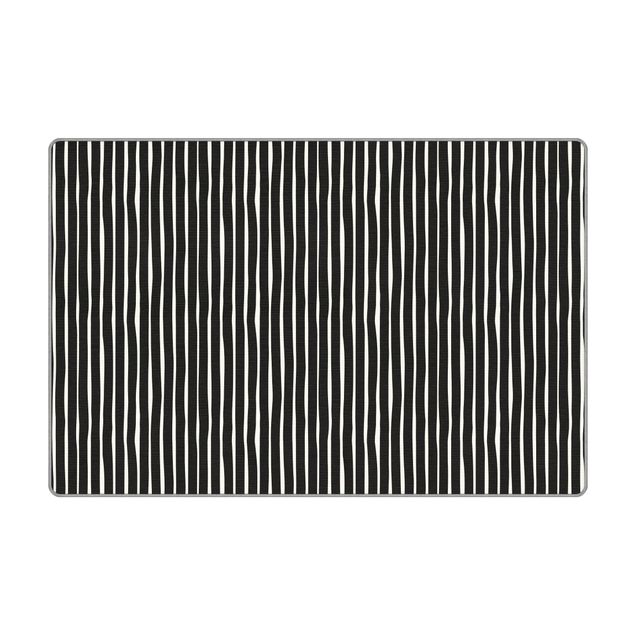 Teppich - Schwarz Weiße Streifen