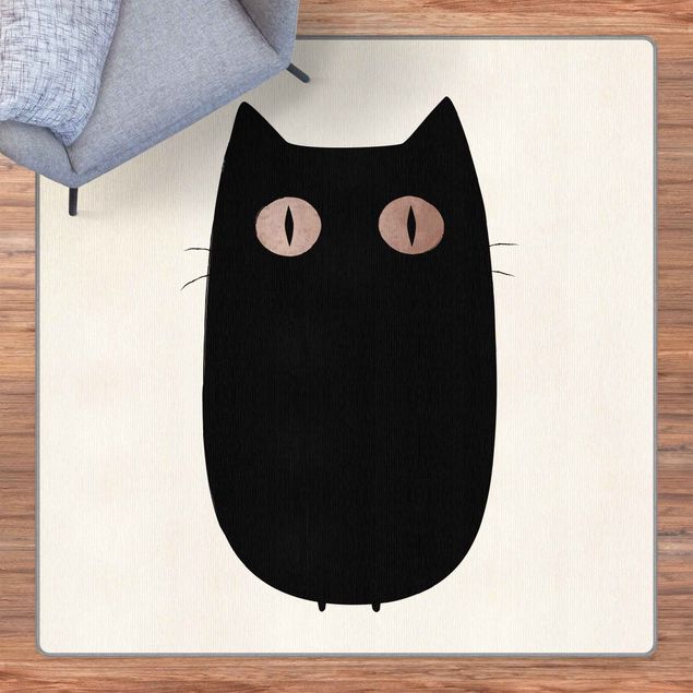 Teppiche groß Schwarze Katze Illustration