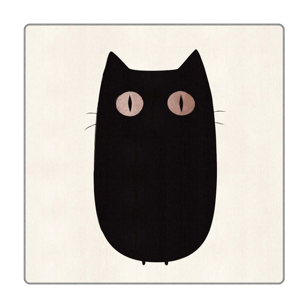 Teppich - Schwarze Katze Illustration
