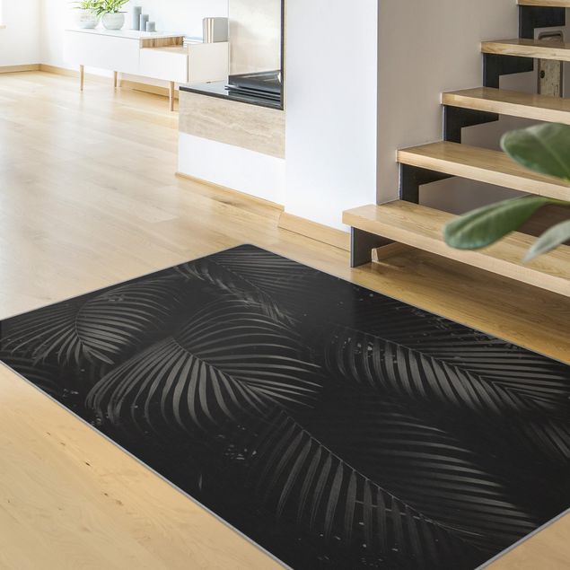 Moderne Teppiche Schwarze Palmwedel