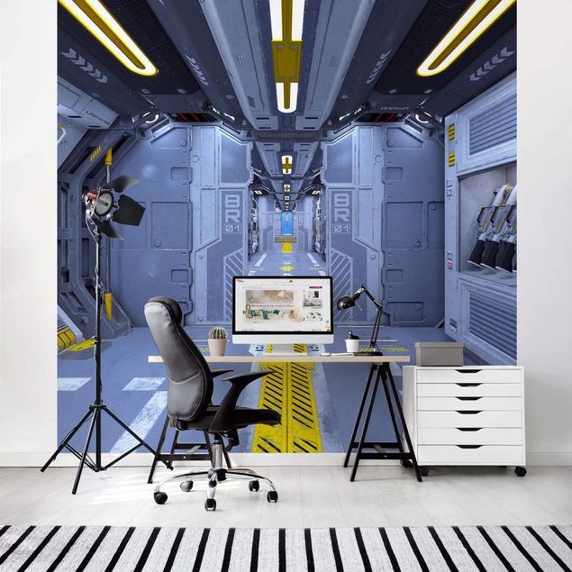 selbstklebende Tapete Sci-Fi Raumschiff Innenraum
