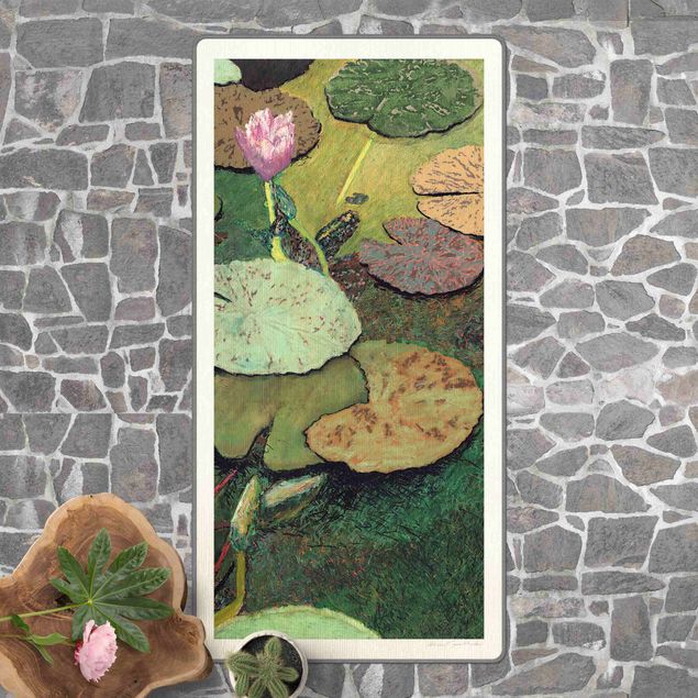 Teppich grün Seerose mit Blättern III