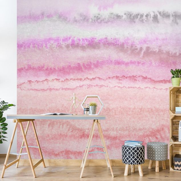 Design Tapeten Spiel der Farben in Pink