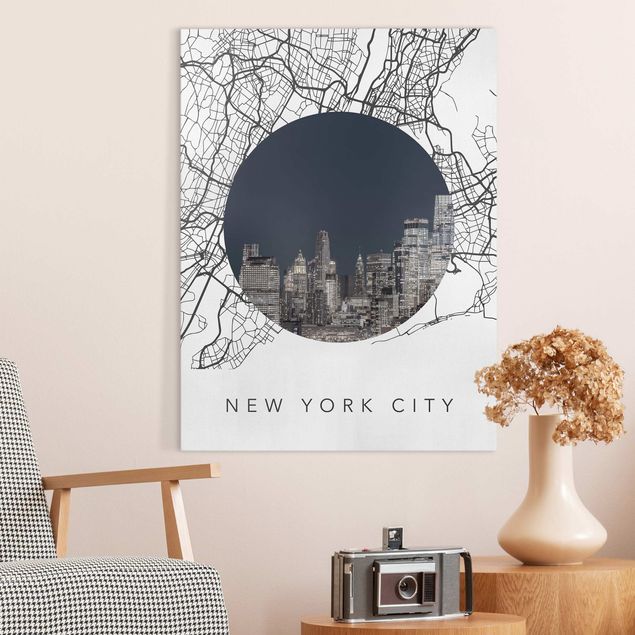 Leinwandbilder New York Stadtplan Collage New York City