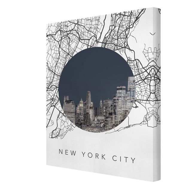 Leinwandbilder kaufen Stadtplan Collage New York City