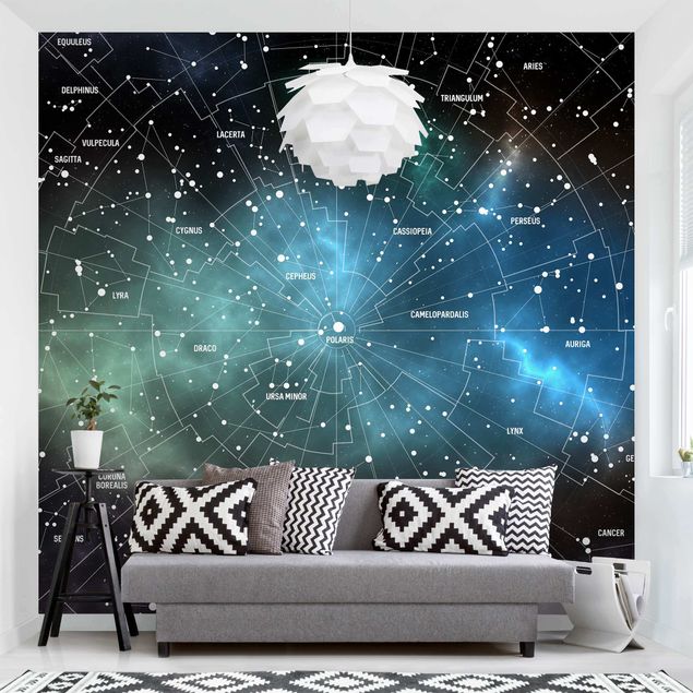 Tapete Sterne Sternbilder Karte Galaxienebel