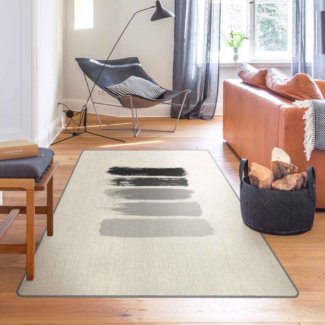 Moderne Teppiche Streifen in Schwarz und Grau