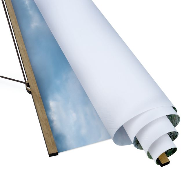 Stoffbild mit Posterleisten - Stürmische Zeiten am Leuchtturm - Quadrat 1:1