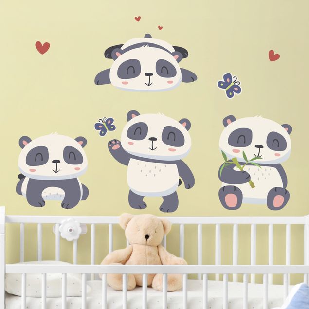 Wandtattoo Zoo Süßes Pandabären Set