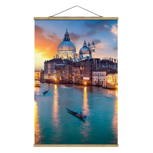 Stoffbild mit Posterleisten - Sunset in Venice - Hochformat 2:3