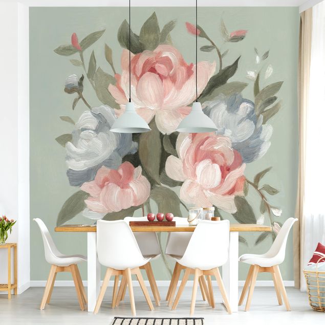 Tapeten Wohnzimmer modern Bouquet in Pastell I