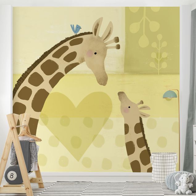 Vlies Tapeten Mama und ich - Giraffen