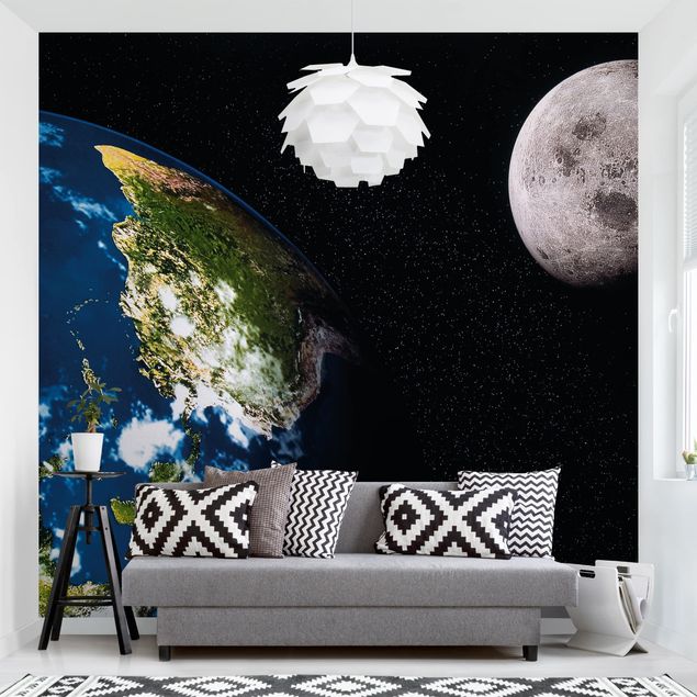 Design Tapeten Moon and Earth