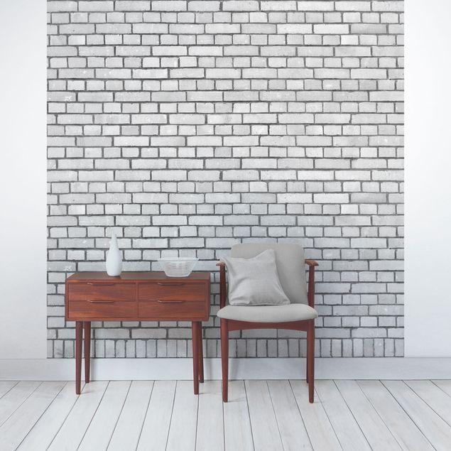 Moderne Tapeten Backstein Mauer Weiß