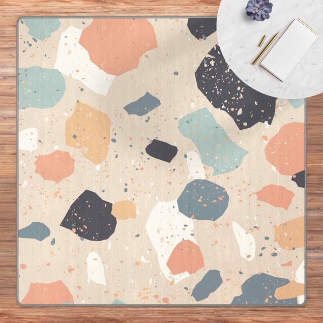 Teppich pastell Terrazzo Muster
