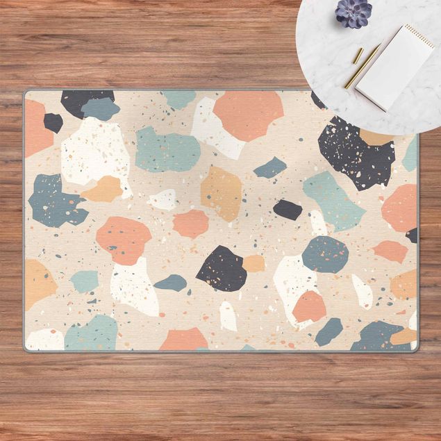 Teppich pastell Terrazzo Muster