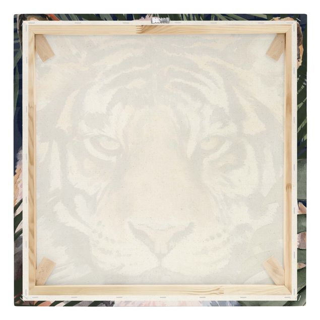 Leinwandbild Gold - Tiger im Dschungel - Quadrat 1:1