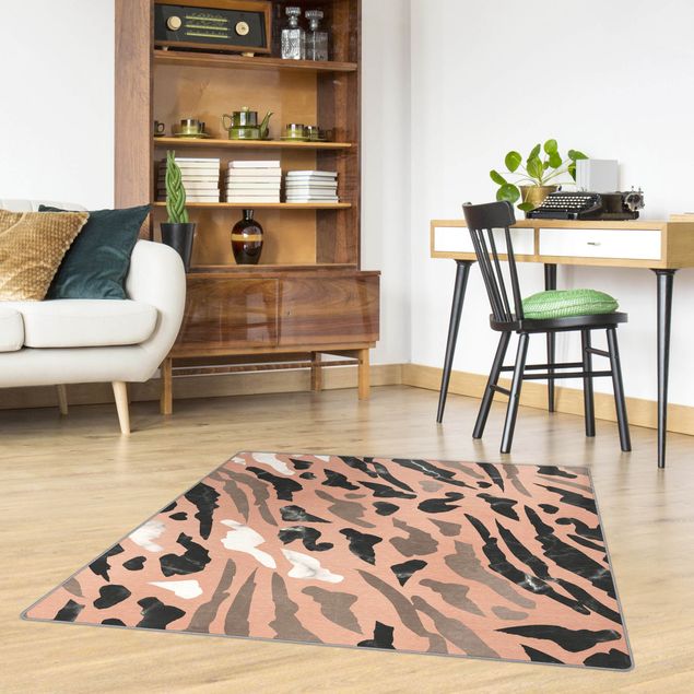 Moderne Teppiche Tigerstreifen in Marmor und Gold