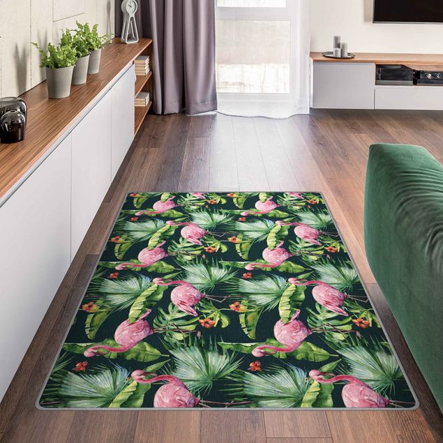 Moderne Teppiche Tropical Flamingo pattern
