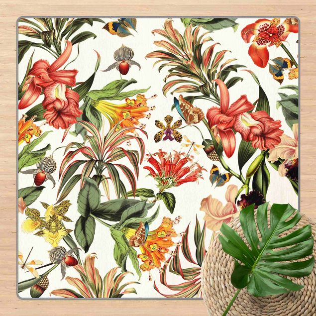 teppich mit blumenmuster Tropische Blumen