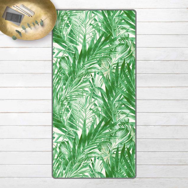 teppich mit blumenmuster Tropisches Unterholz Grün