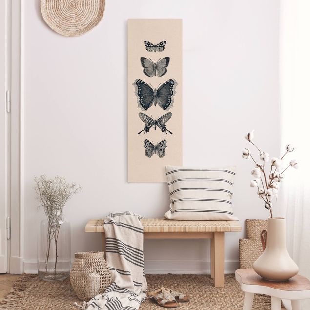 Monika Strigel Poster Tusche Schmetterlinge auf Beige