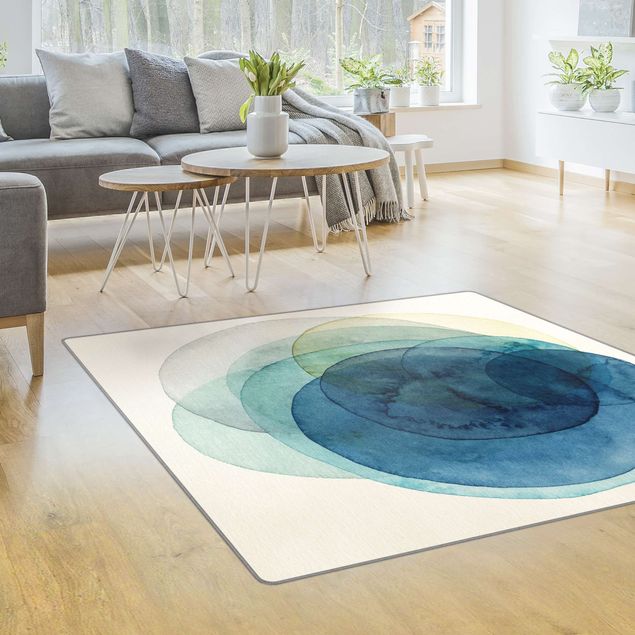 Moderne Teppiche Urknall - blau