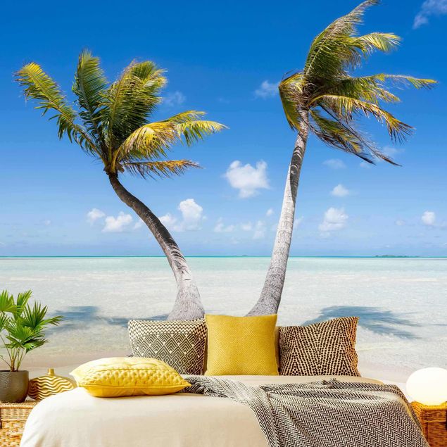 Karibik Tapete Urlaub unter Palmen