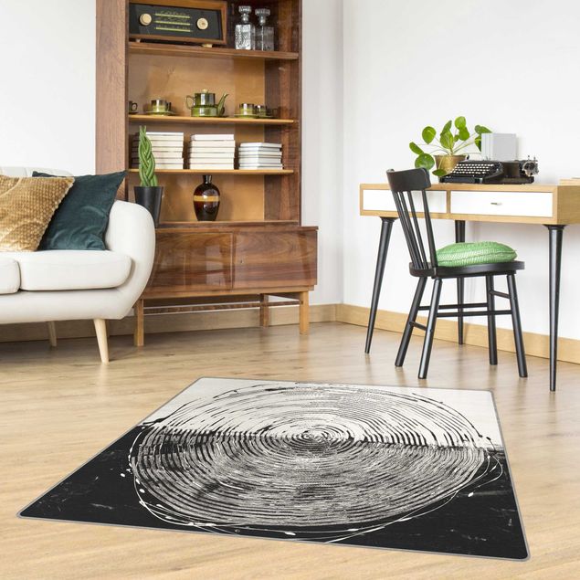 Moderne Teppiche Verschmelzung Schwarz Weiß