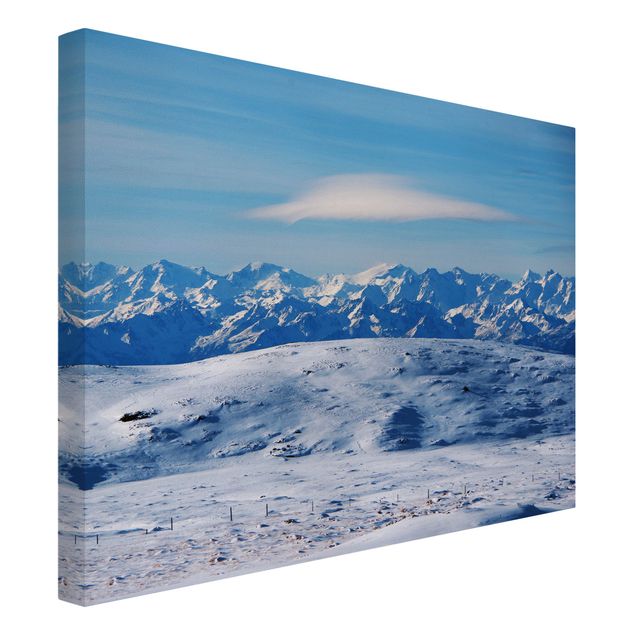 schöne Leinwandbilder Verschneite Bergwelt