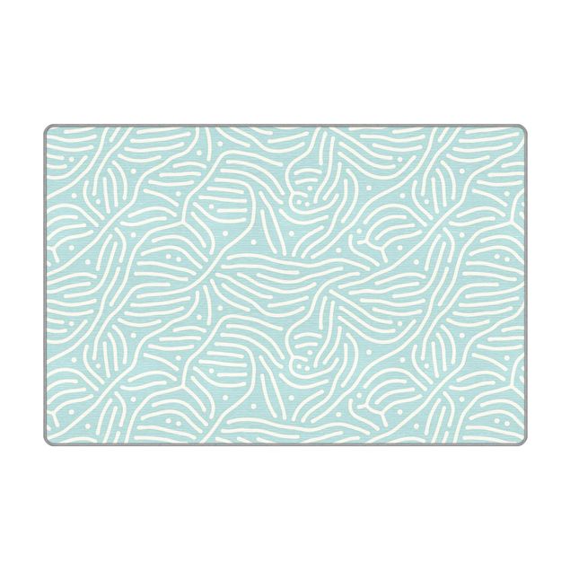 Teppich - Verspieltes Muster mit Linien und Punkten in Hellblau