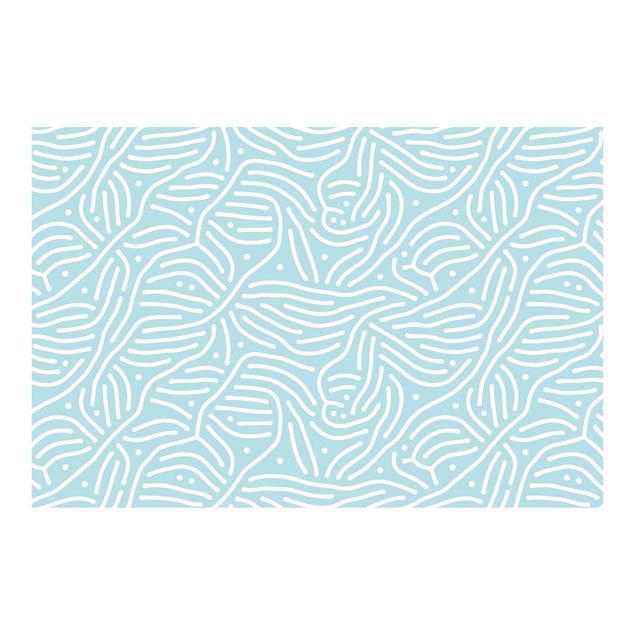 selbstklebende Tapete Verspieltes Muster mit Linien und Punkten in Hellblau