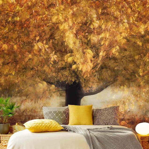 schöne Tapeten Verträumter Baum im Herbst