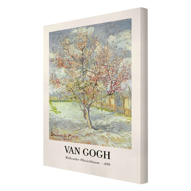 Leinwandbild - Vincent van Gogh - Blühender Pfirsichbaum - Museumsedition - Hochformat 2:3