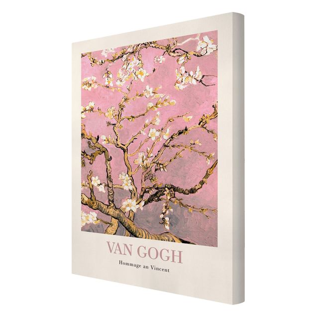 Leinwandbild - Vincent van Gogh - Mandelblüte in rosa - Museumsedition - Hochformat 2:3