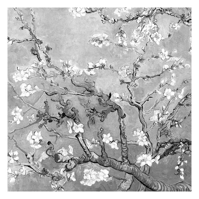Tapeten Vincent van Gogh - Mandelblüte Schwarz-Weiß