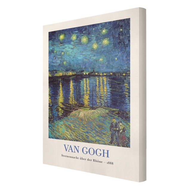 Leinwandbild - Vincent van Gogh - Sternennacht - Museumsedition - Hochformat 2:3