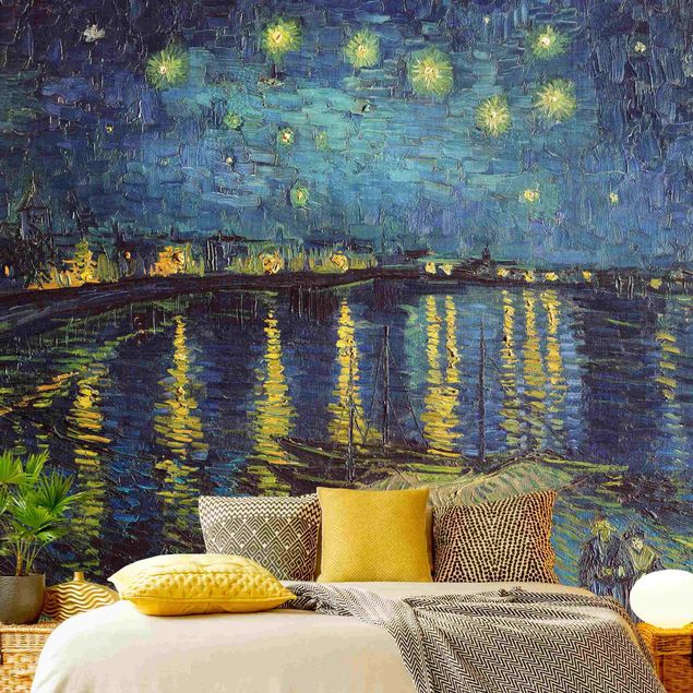 Tapete Sterne Vincent van Gogh - Sternennacht über der Rhône
