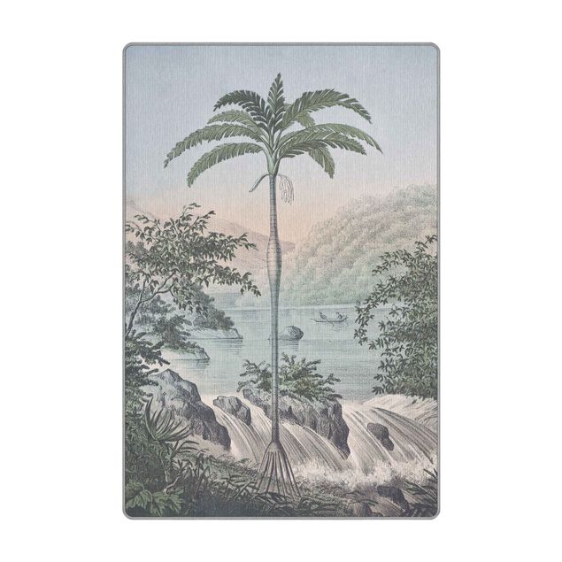 Teppich - Vintage Illustration - Landschaft mit Palme