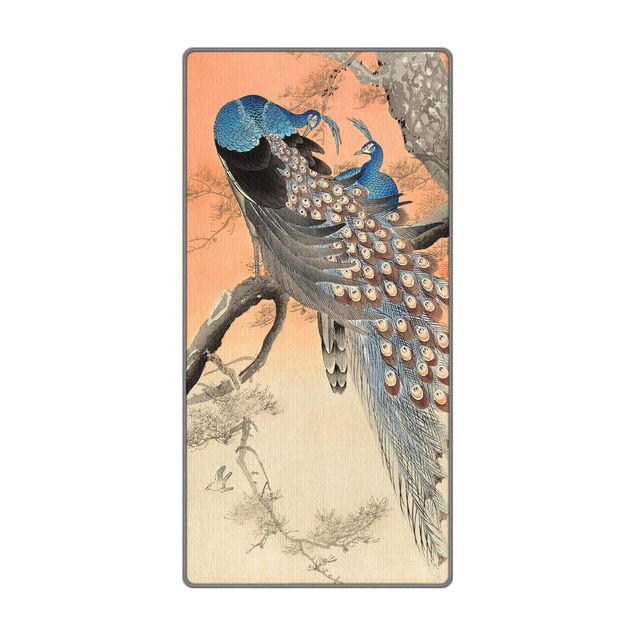 Teppich - Vintage Illustration Asiatischer Pfau I